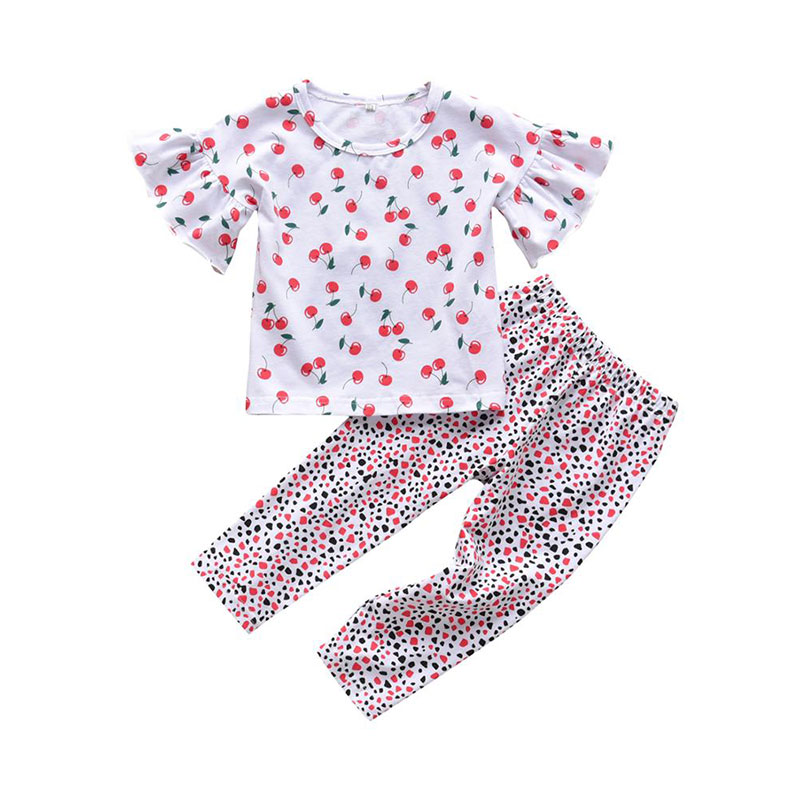 2PCS Newborn Toddler Girls Baby Bow Frill Tops Shirt Shorts