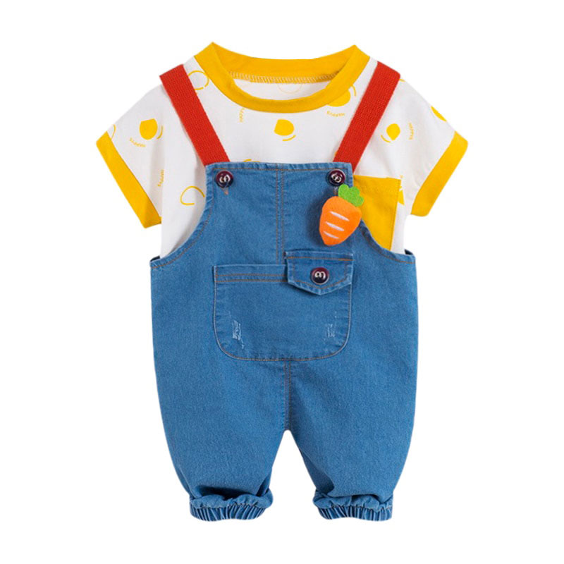 Short Sleeve Farmer Outfit Overalls - MyLoveHoney Baby Clothing