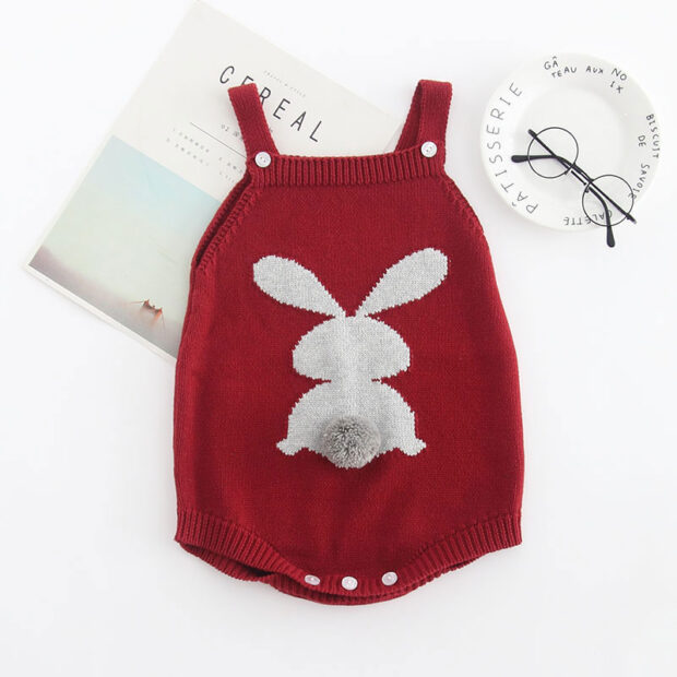 Sleeveless Bunny Tail Knitted Top - MyLoveHoney Baby Clothing