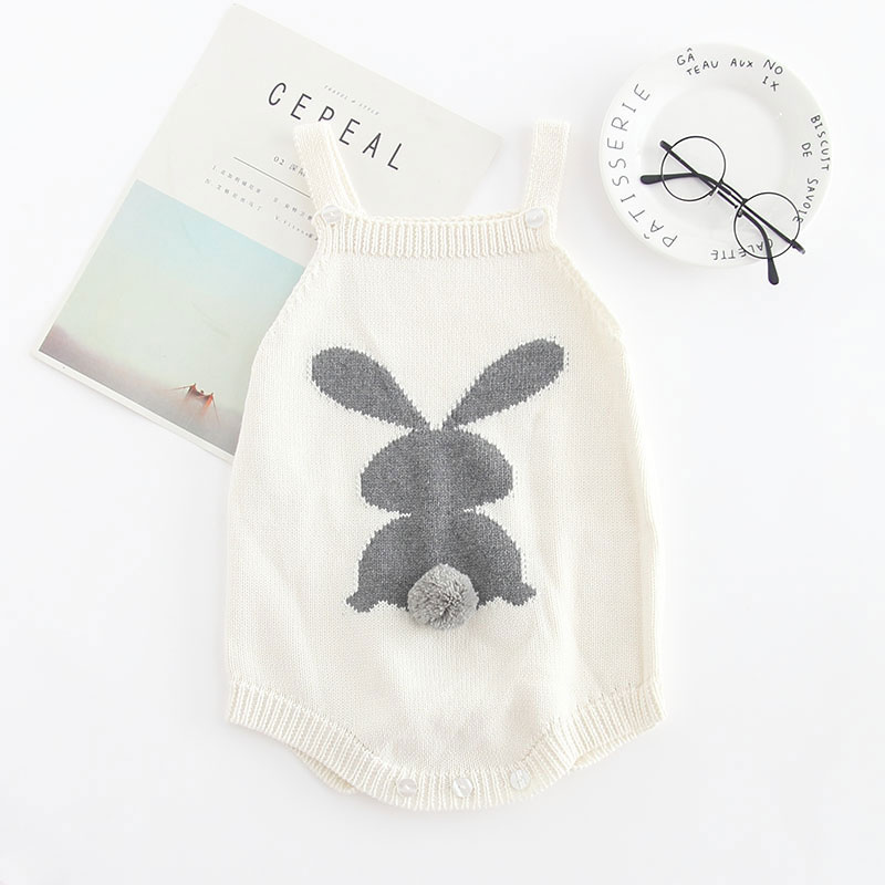 Sleeveless Bunny Tail Knitted Top - MyLoveHoney Baby Clothing